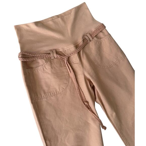 OLE' designer Cotton Maturnity Wide Leg fold over high waist Boho Pants size 27 - Picture 2 of 8